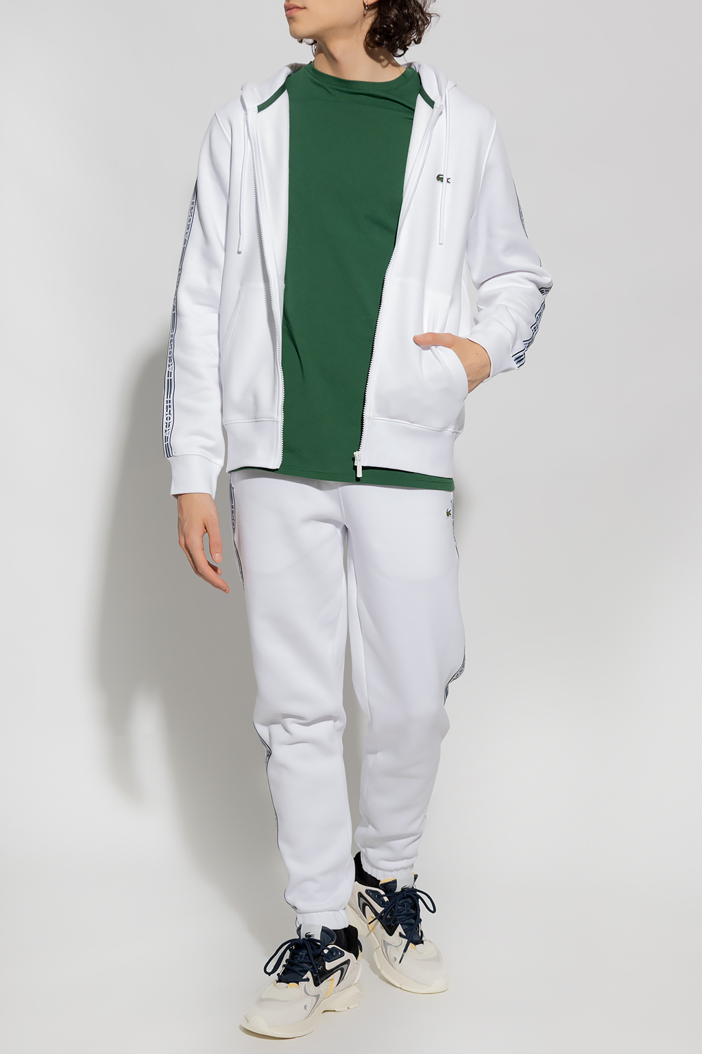 Tシャツ・カットソー LACOSTE Men T-shirt Green TH6709 132 Men's Regular Fit Ribbed Collar Cotton T-Shirt - T-shirts